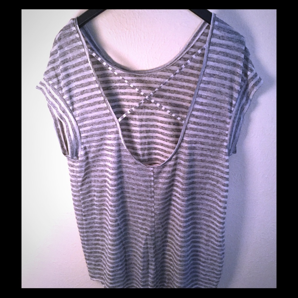 VS Striped Low Back Tunic Shirt